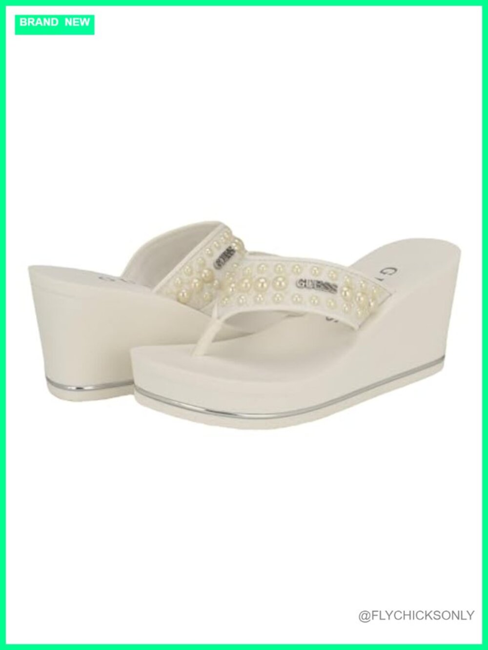 Pearl Strap Wedge Sandals Slip On Open Toe Casual Lightweight